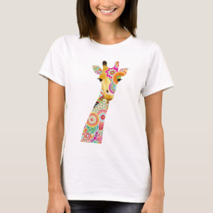Les T-shirts abstraits des femmes de girafe de