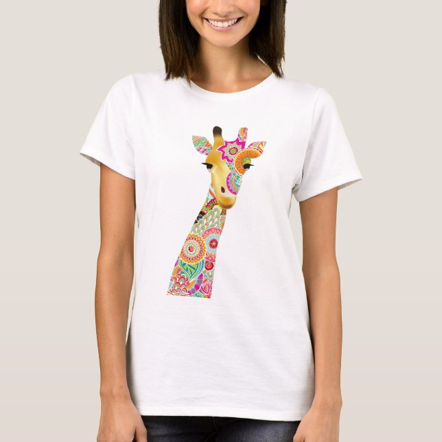 Les T-shirts abstraits des femmes de girafe de (Devant)