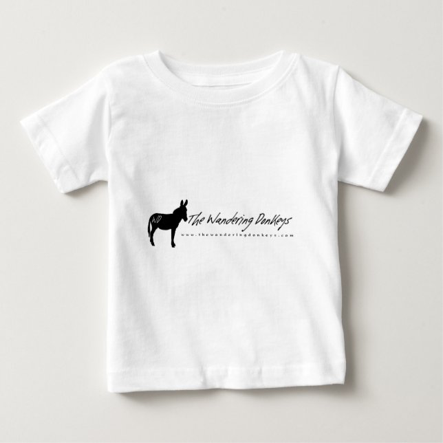 Les T-shirts blancs errants de logo de bébé d'ânes (Devant)