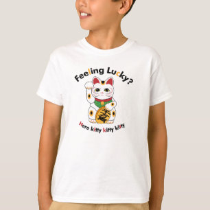 Les T-shirts de l'enfant chanceux de chat