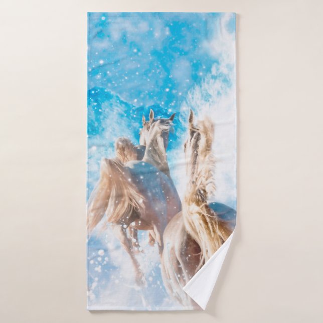 LES TAILLES D'HIVER DE HORSE ARABIENNE (Serviette de bain)