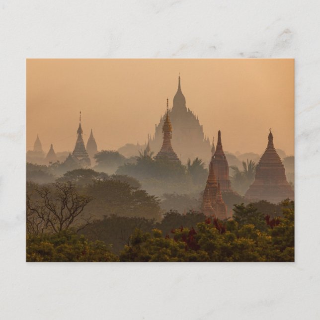 Les Temples de Bagan sur la carte postale du Myanm (Devant)