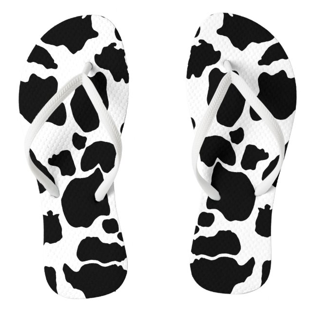 Les tongs de la peau de la vache noire Motif (Semelle)