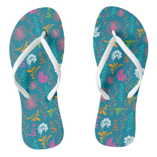Les tongs floraux d'été