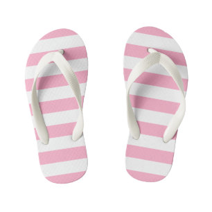 Les tongs roses et blanches pour enfants