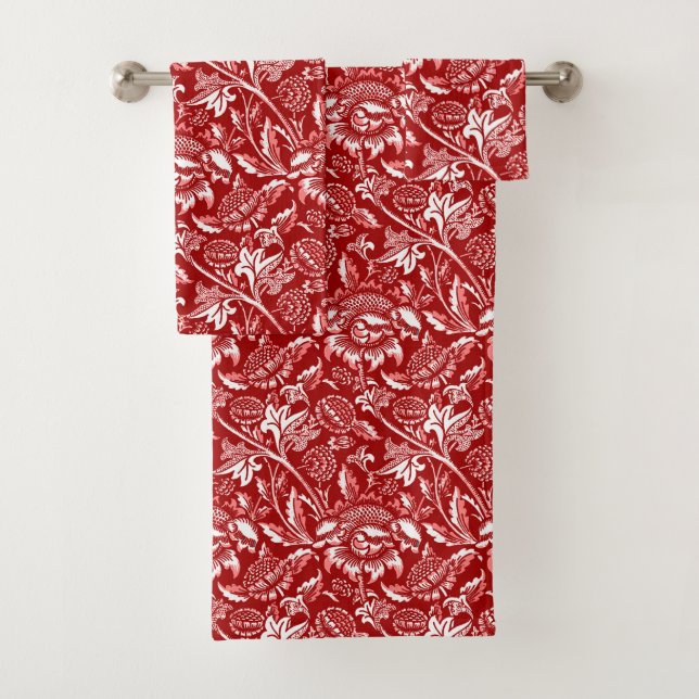 Les tournesols William Morris, le rouge profond et (En situation)