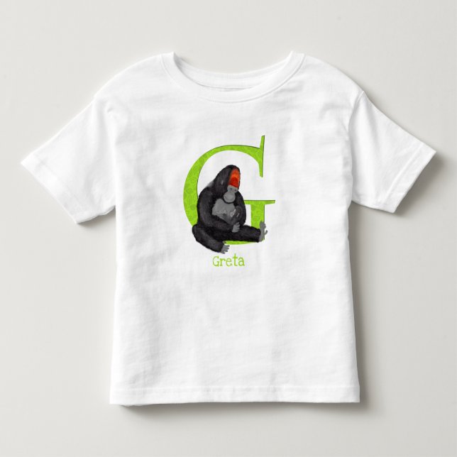 Les Tous Petits Animal ABC G est pour gorille T-shirt (Devant)