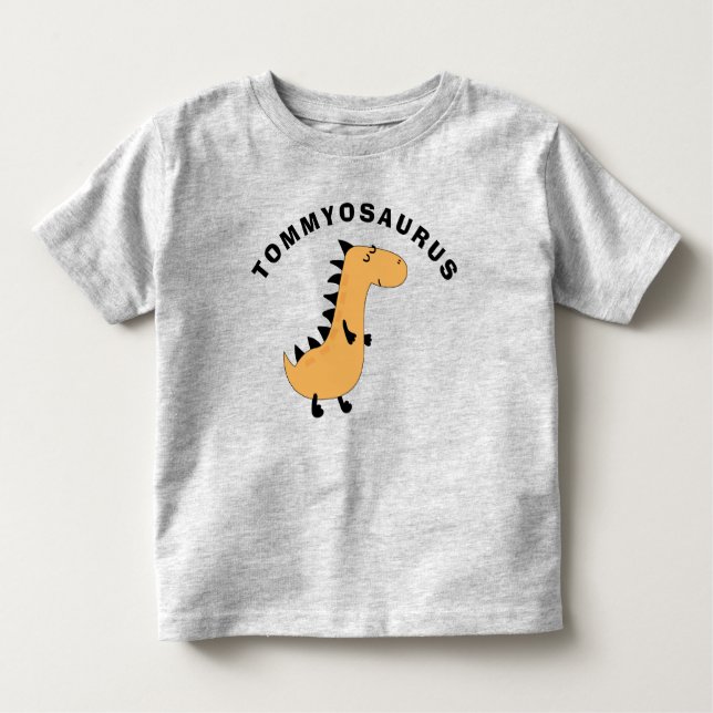 Les Tous Petits Cadeau T-shirt dinosaure avec nom d'enfant pour to (Devant)