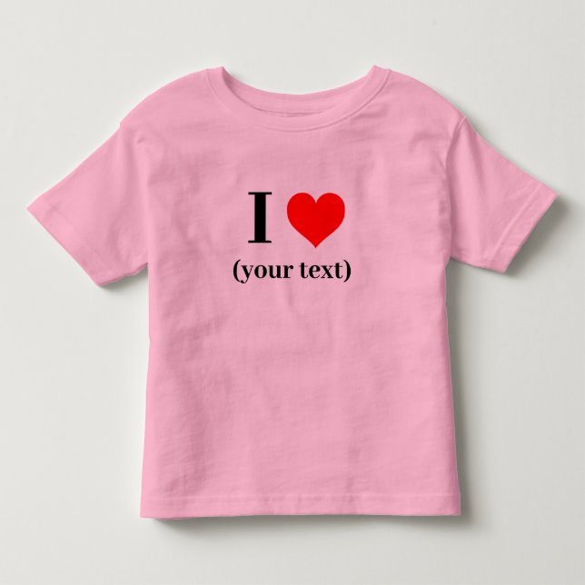 Les Tous Petits J'AI LE COEUR ! T-Shirt pour jersey fin - Rose per (Devant)