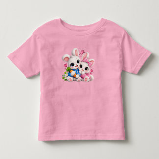Les Tous Petits Joli T-Shirt pour Tout-Petits avec des Lapins Câli