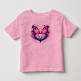 Les Tous Petits Papillon ailes coeur T-Shirt pour tout-petit | Col