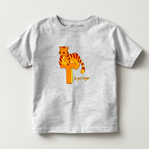 Les Tous Petits T est pour le T-shirt orange d'animal d'enfants de