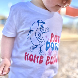 Les Tous Petits T-shirt de baseball pour enfants Hot Dogs & Home R