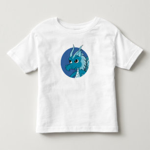 Les Tous Petits T-shirt dragon bleu caricature pour tout-petits