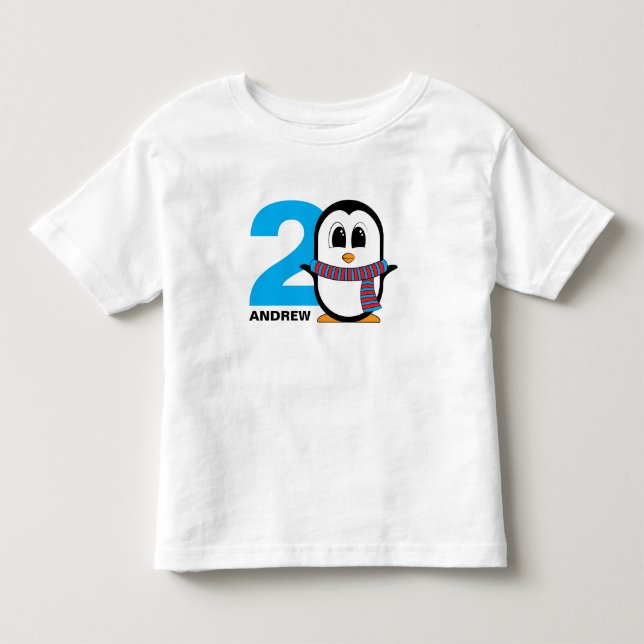 Les Tous Petits T-shirt pingouin mignon pour l'anniversaire du gar (Devant)