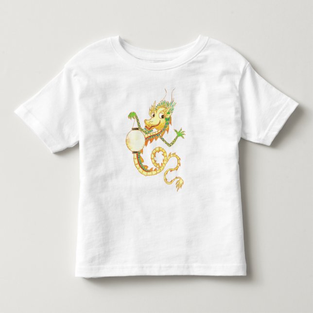 Les Tous Petits T-shirt pour bébé avec dragon chinois et lanterne (Devant)