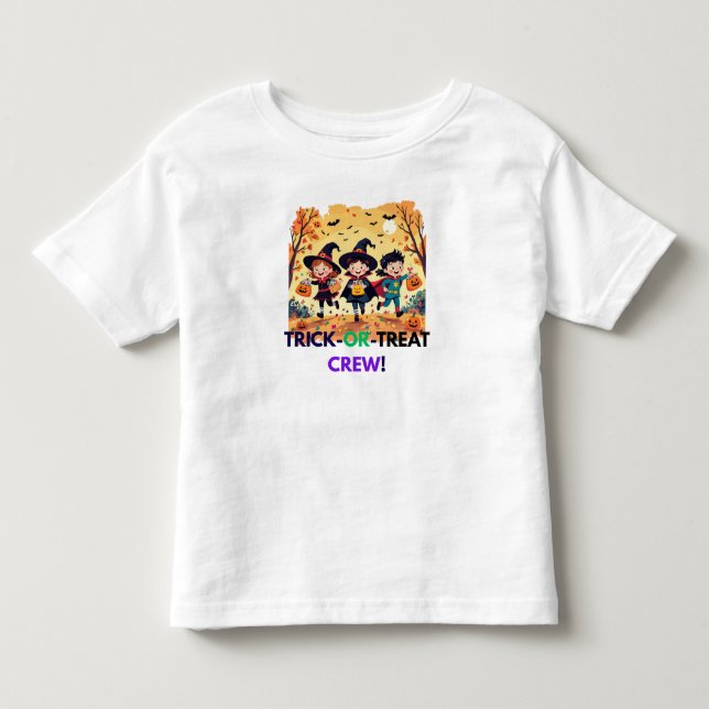 Les Tous Petits T-shirt pour enfants d'Halloween à l'équipage - mi (Devant)