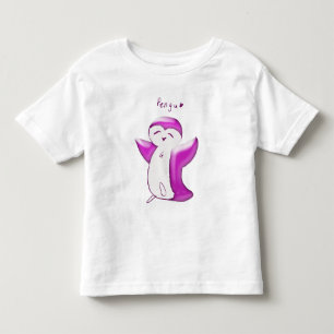 Les Tous Petits T-shirt pour tout-petit Pengu Happy Penguin (Rose 