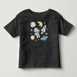Les Tous Petits T-shirt Space Adventure Cartoon pour jeunes