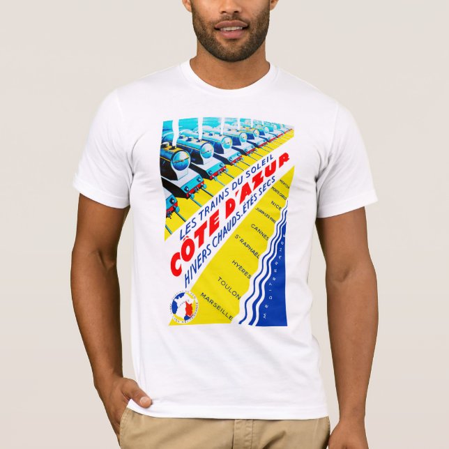 Les Trains du Soleil ~ Côte d'Azur T-Shirt (Vorderseite)
