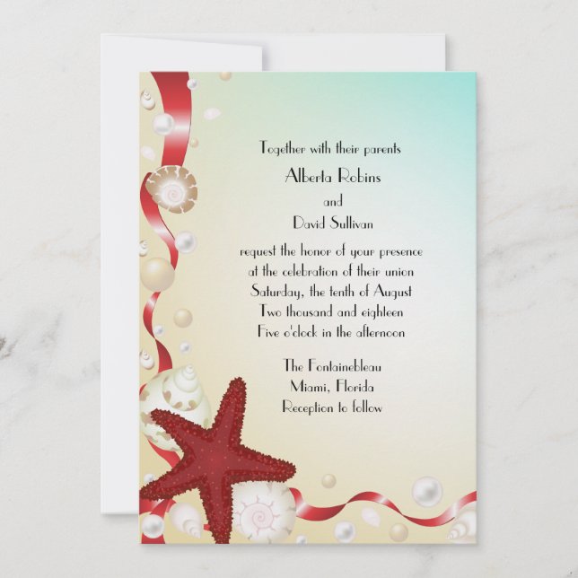 Les trésors du Faire-part de mariage marin (Devant)