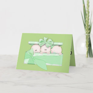 Les triplets unisexes de bébé ajoutent la carte de