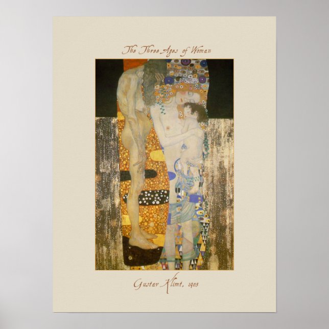 Les trois ans de la femme par Gustav Klimt Poster (Devant)