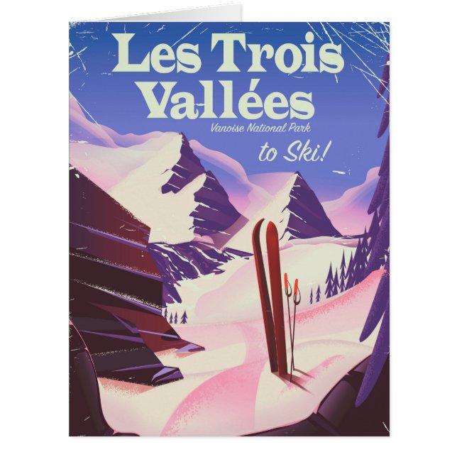 Les Trois Vallées Ski travel poster (Vorderseite)