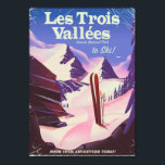 Les Trois Vallées Ski travel poster<br><div class="desc">Les Trois Vallées Ski Reiseplakat drucken.</div>