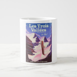Les Trois Vallées Ski travel poster Jumbo-Tasse