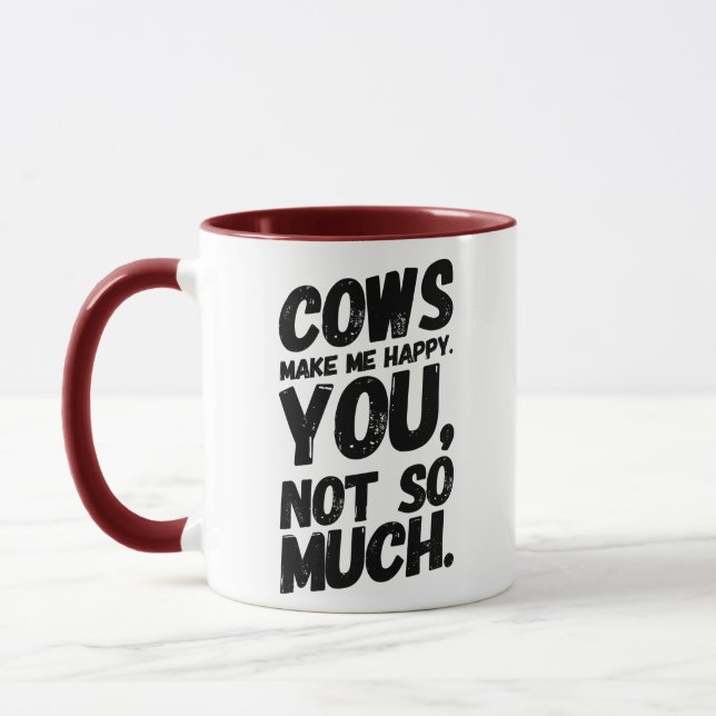 Les vaches me rendent heureuse tasse de café (Gauche)
