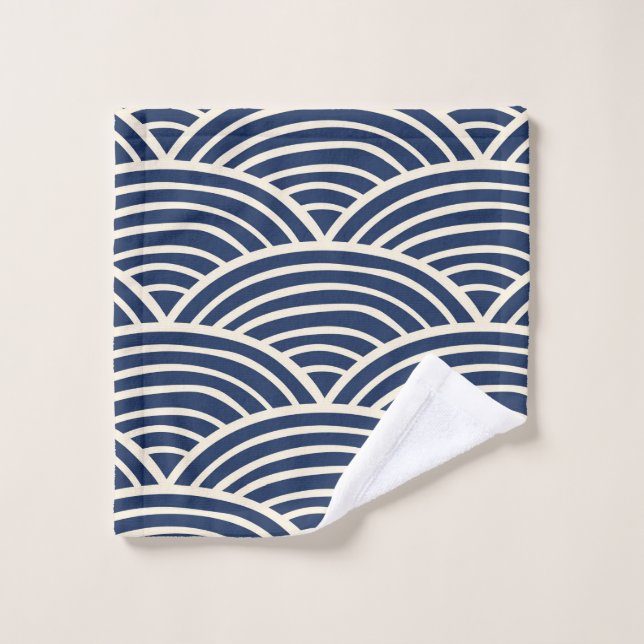 Les vagues bleues de la marine japonaise (Gant de toilette)