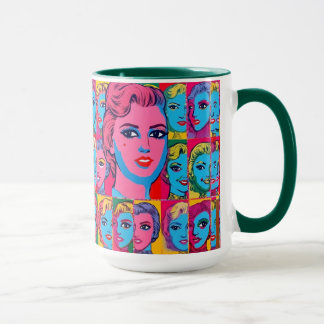 Les visages des femmes avec des tasses et des auto