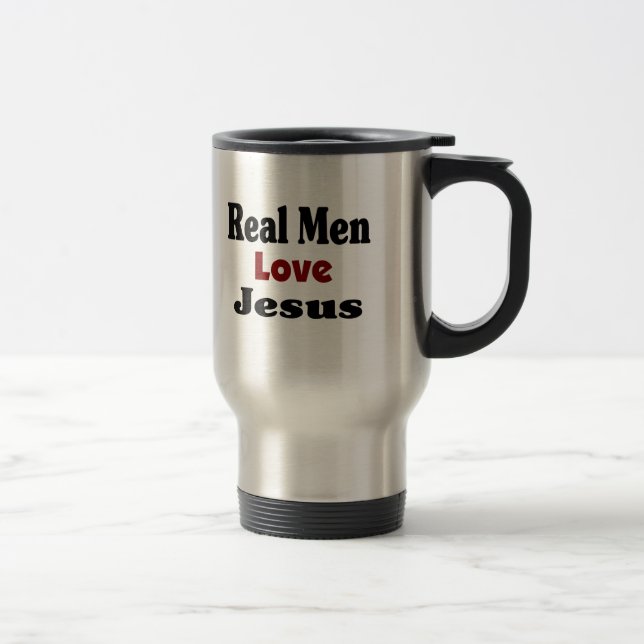 Les vrais hommes aiment Jésus Mug (Droit)