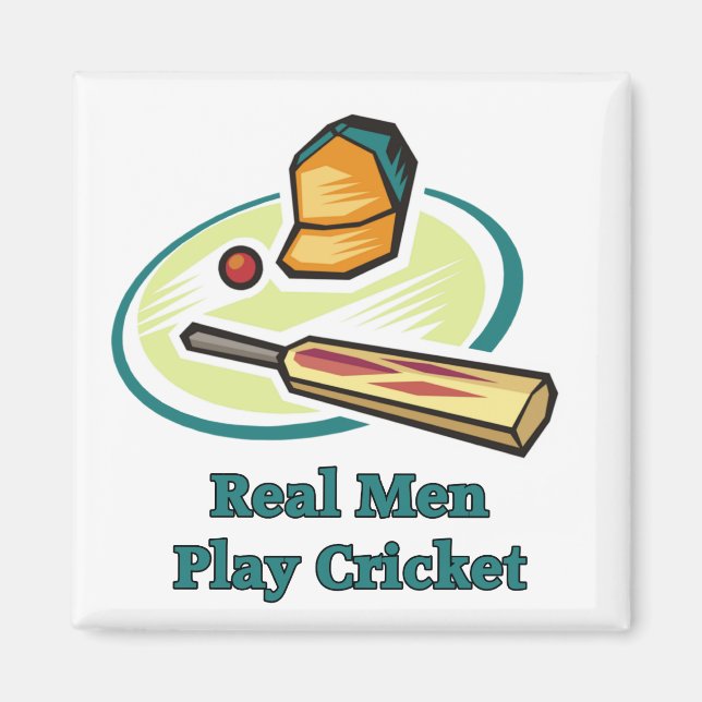 Les vrais hommes jouent au cricket Magnets (Devant)