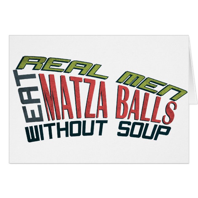Les vrais hommes mangent des boules de Matza - (Devant horizontal)