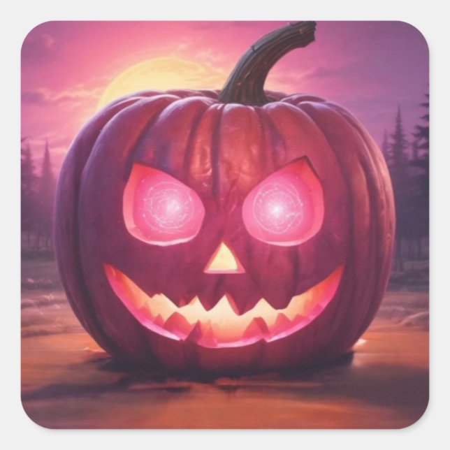 Les yeux qui brillent les autocollants Jack-o'lant (Devant)