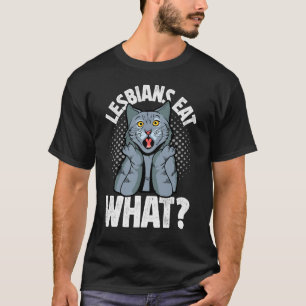 Lesbe isst was Lustige Katze Meme Pride Monat LGBT T-Shirt