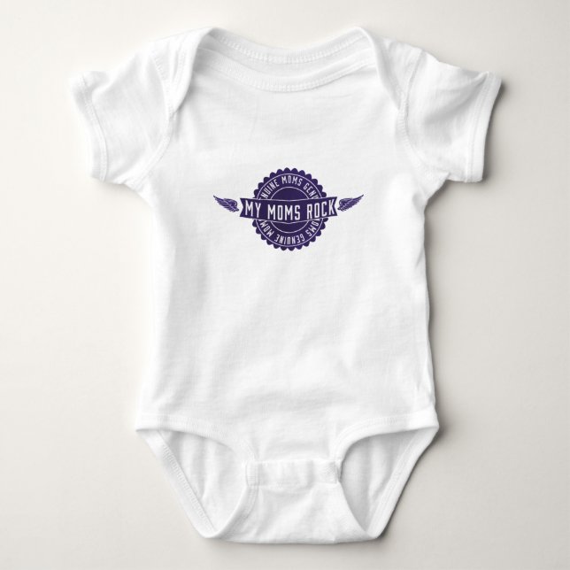 Lesbe Parents das lila der Felsen-Emblem meiner Baby Strampler (Vorderseite)