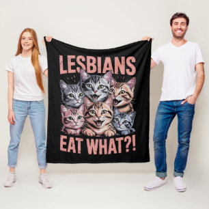 Lesben essen, was die lustige Katze Lesbian LGBTQ  Fleecedecke