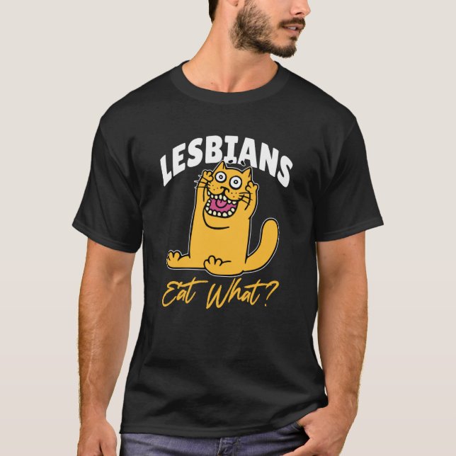 Lesben essen was Katze T-Shirt (Vorderseite)