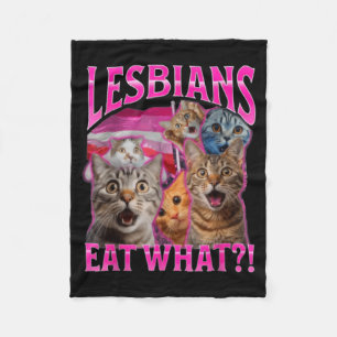 Lesben essen was_ Lustige Katze unhöfliche Gay Pri Fleecedecke