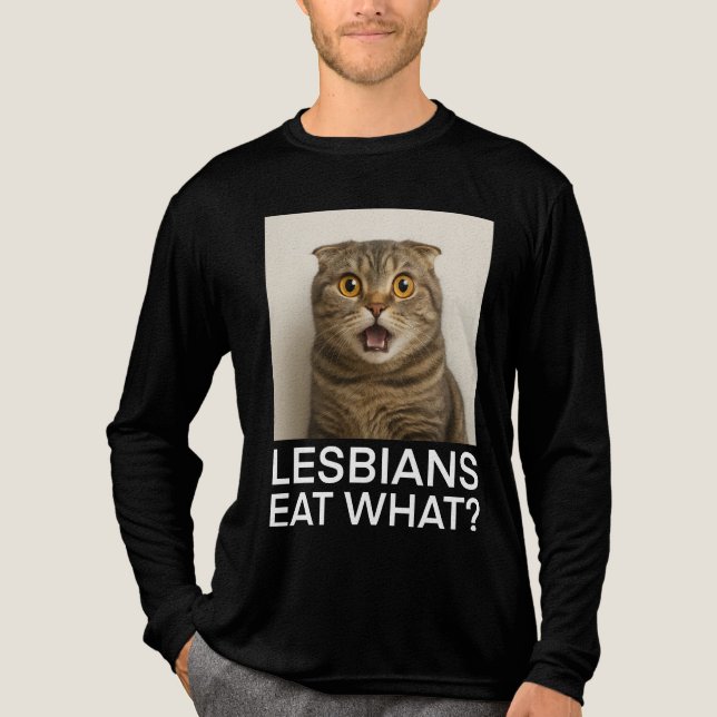 Lesben essen was Lustiges Tri-Blend Shirt (Vorderseite)