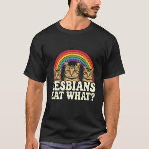 Lesben essen was Vintage LGBT Stolz-Monat-Meme T-Shirt