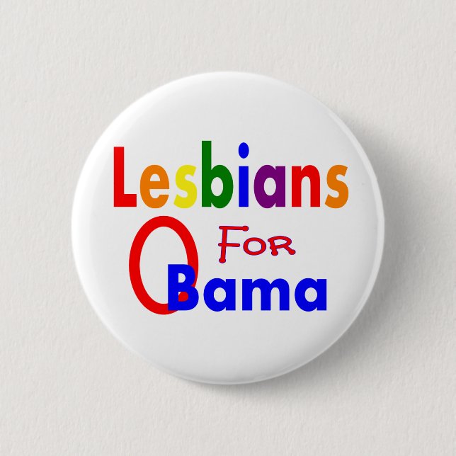 Lesben für Obama-Knopf Button (Vorderseite)
