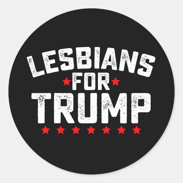 Lesben für Trump LGBTQ Präsidentschaftswahlen Runder Aufkleber (Vorderseite)
