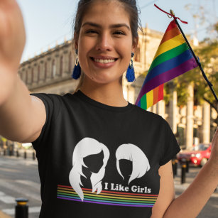 Lesben Ich mag Mädchen Gay Women Priade Frauen T-Shirt