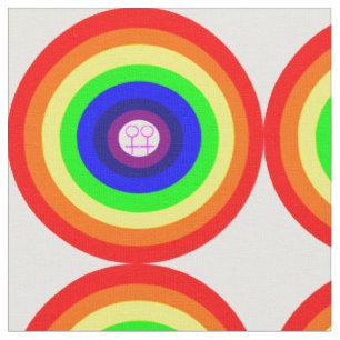 Lesben rund Regenbogen Kunststoff Stoff