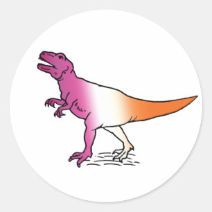 LESBEN-STOLZ-DINOSAURIER-T-Shirt Runder Aufkleber