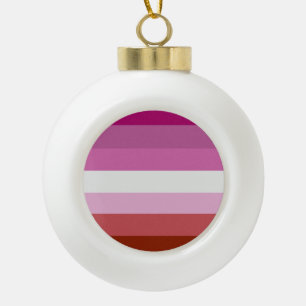 Lesben-Stolz-Flagge (Ursprung) Keramik Kugel-Ornament